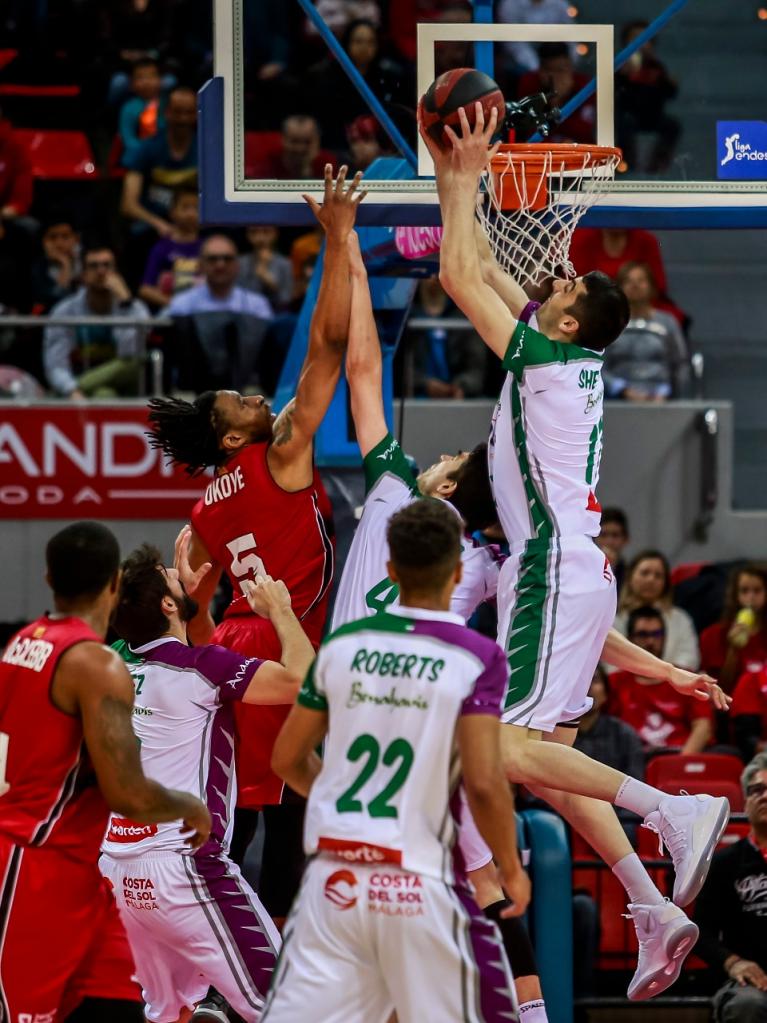 Giorgi Shermadini lucha por un rebote contra el Tecnyconta Zaragoza.