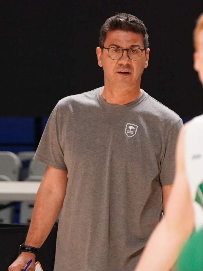 Fotis Katsikaris en el entrenamiento de hoy