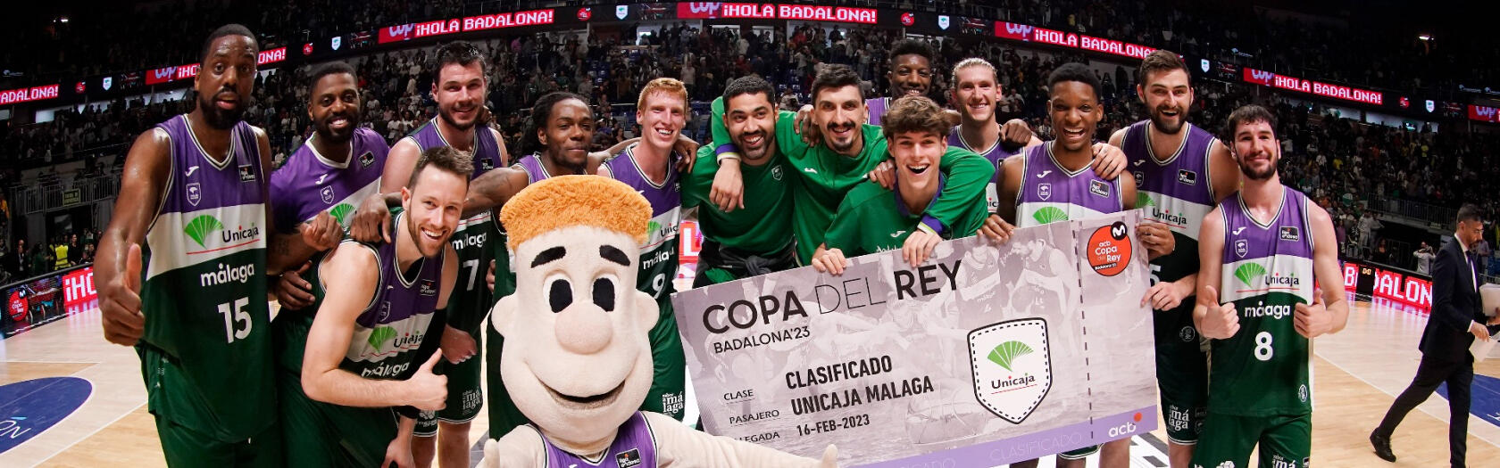 El Unicaja posa con su billete para la Copa del Rey