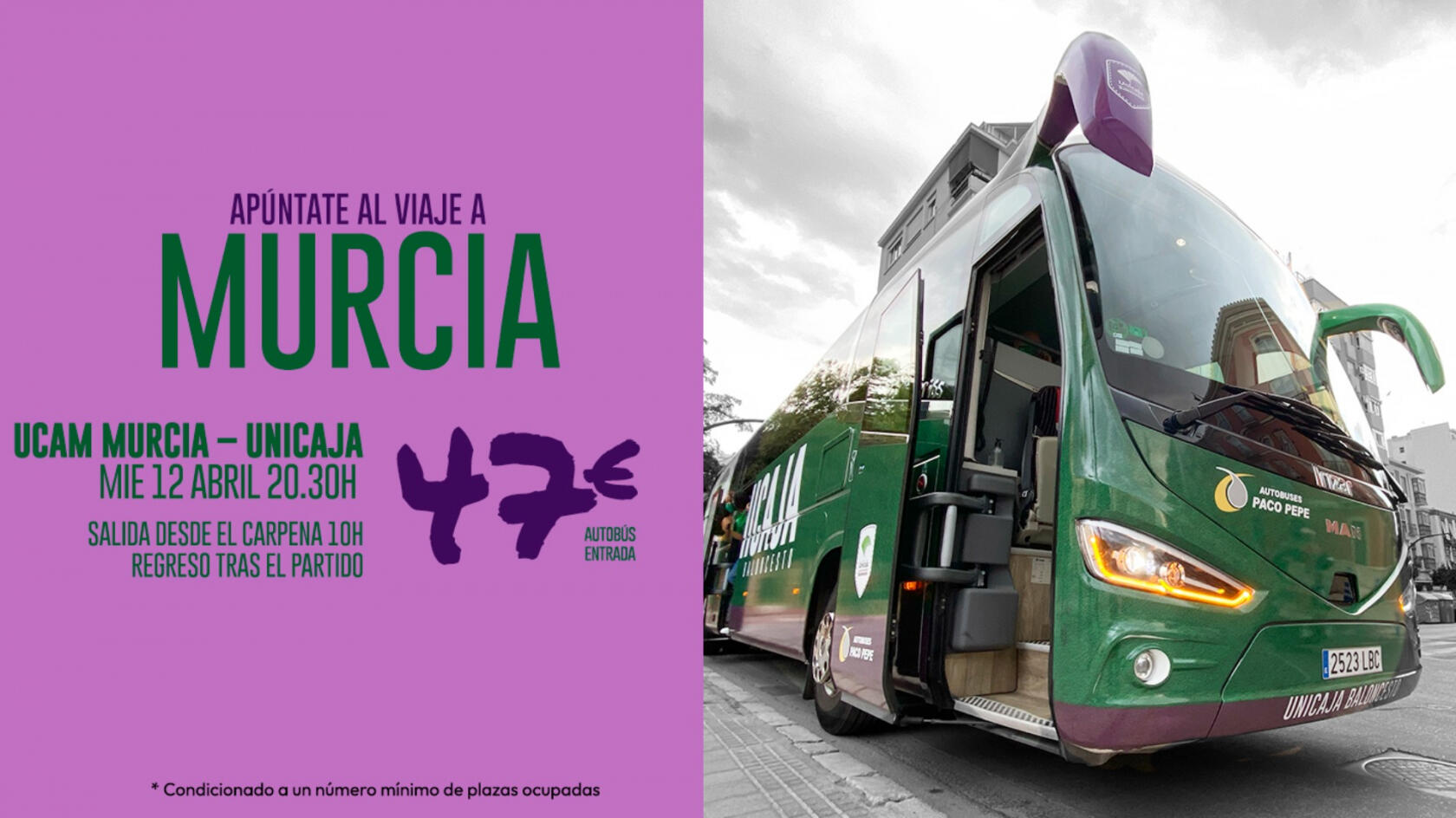 Come to Murcia to support Unicaja!