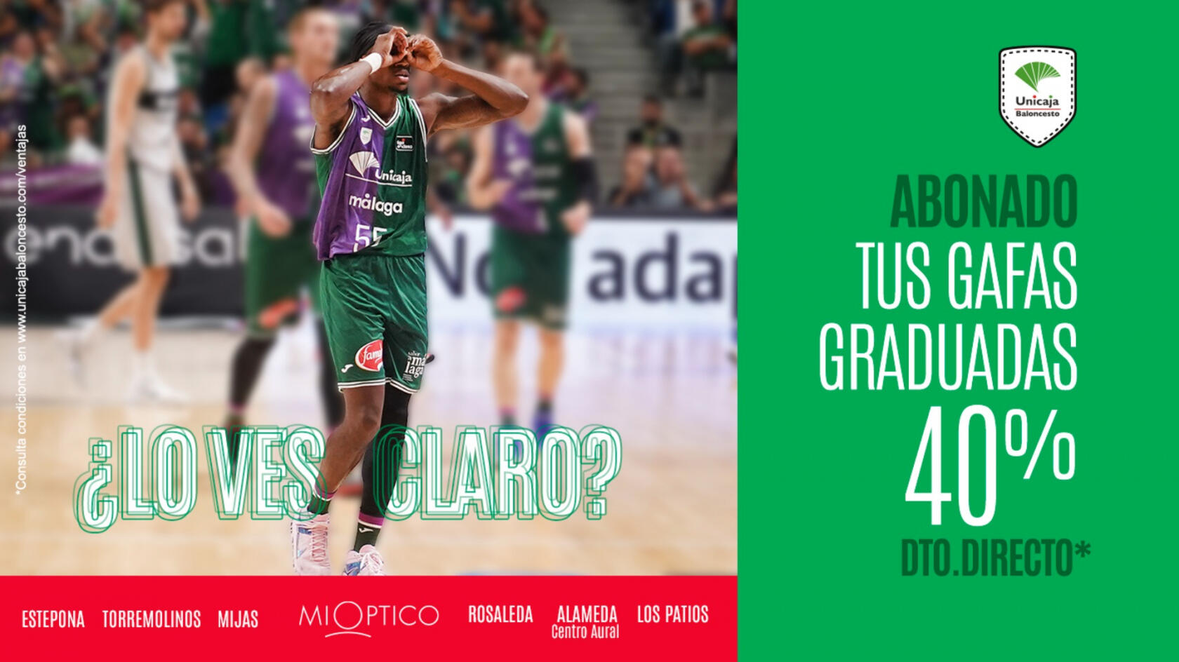 Season ticket holder! Enjoy a 40% discount on your prescription glasses at MIOPTICO