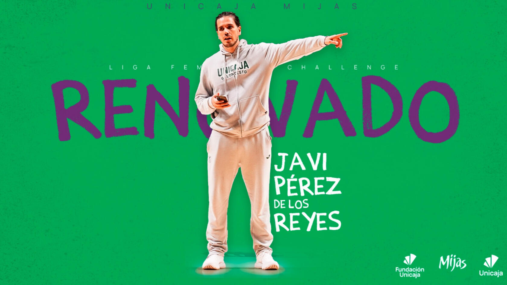 Coach Pérez de los Reyes renews his contract with Unicaja Mijas.