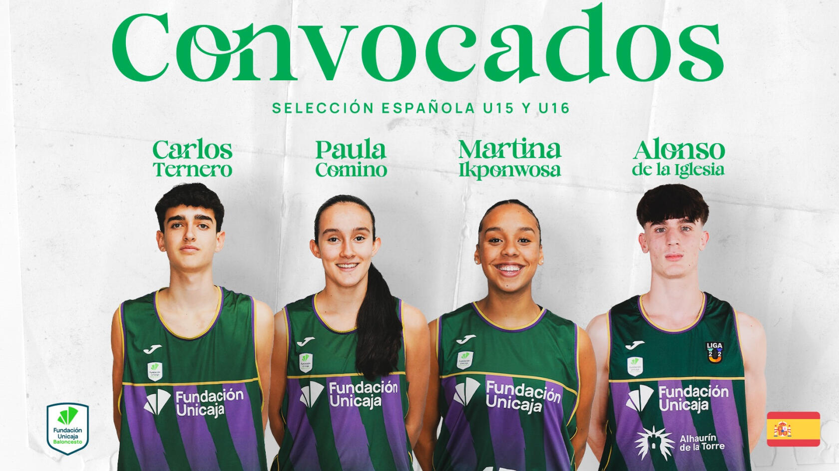 Unicaja Andaluc&iacute;a is represented on the Spanish U15 and U16 national teams