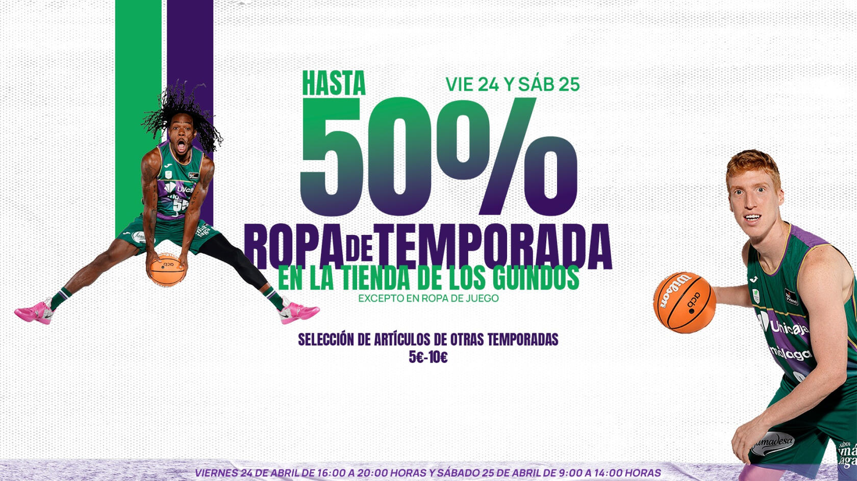This weekend, discounts of up to 50% at the Los Guindos store!