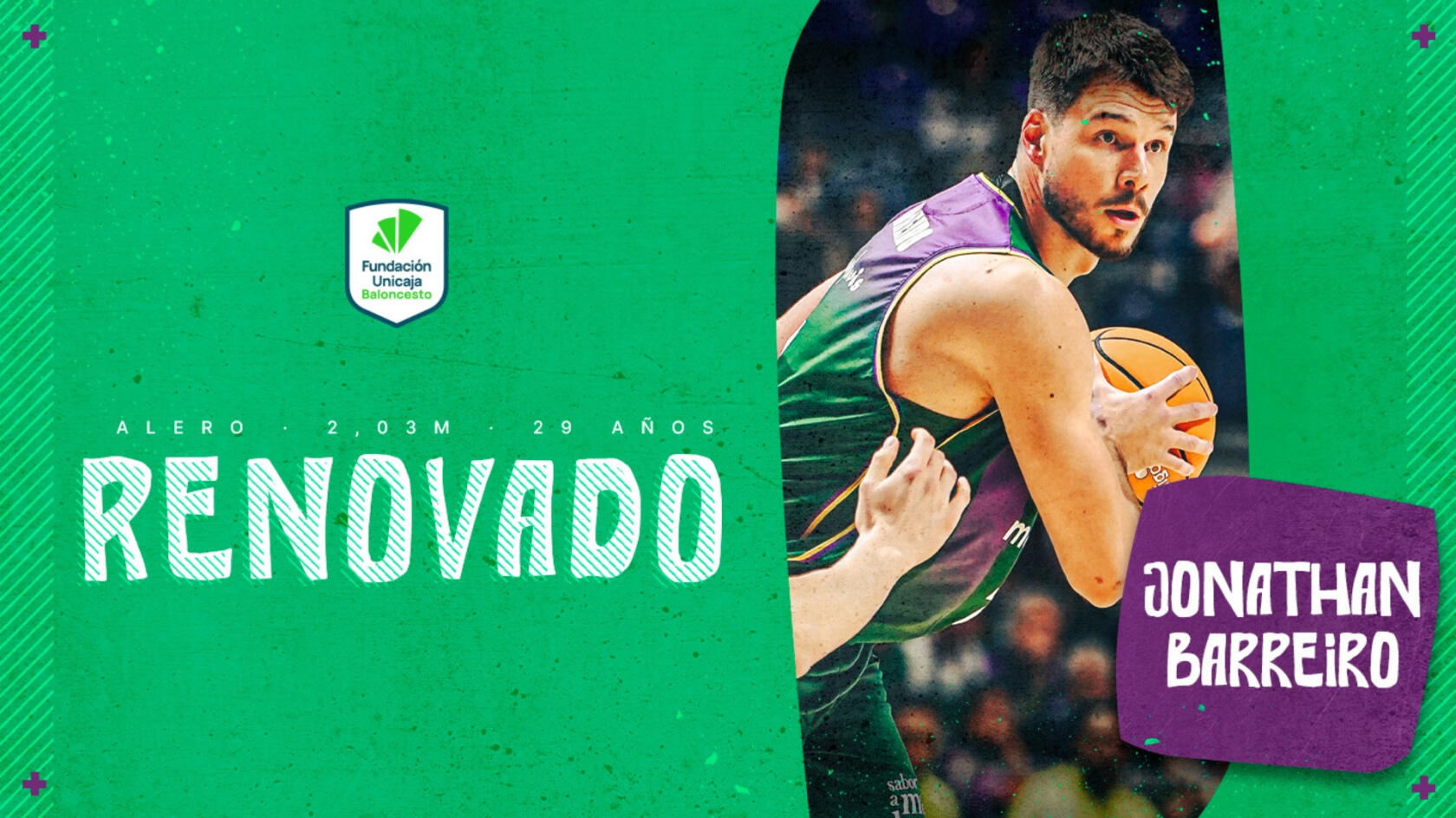 Jonathan Barreiro will remain at Unicaja until 2027
